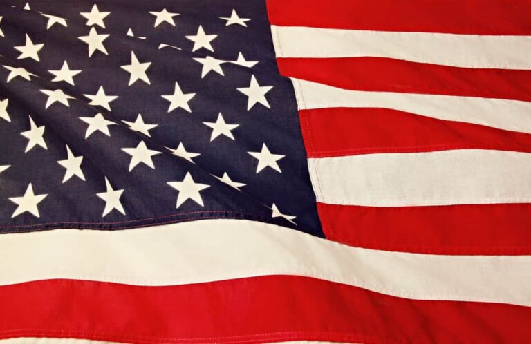 american flag flying in the wind