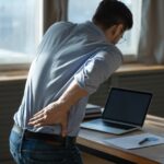 Man with hurt back getting up from his desk_s