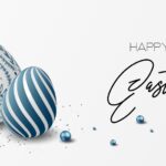 Happy easter with blue painted eggs_s