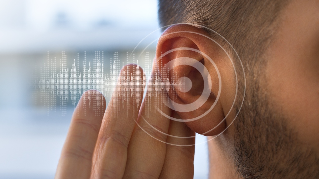 Young man with hearing loss