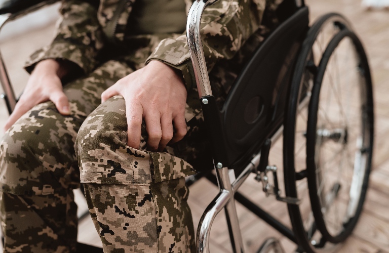 Veteran in wheelchair