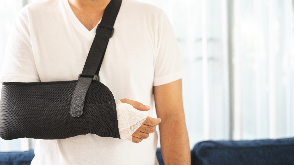 Man suffers from accident fracture broken bone injury