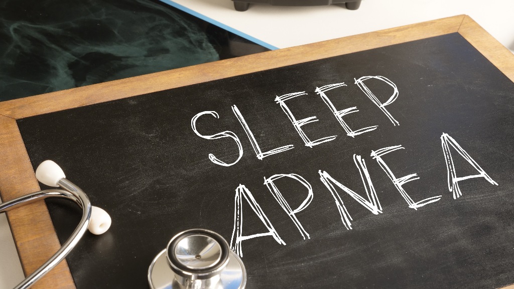 Sleep apnea is shown using a text